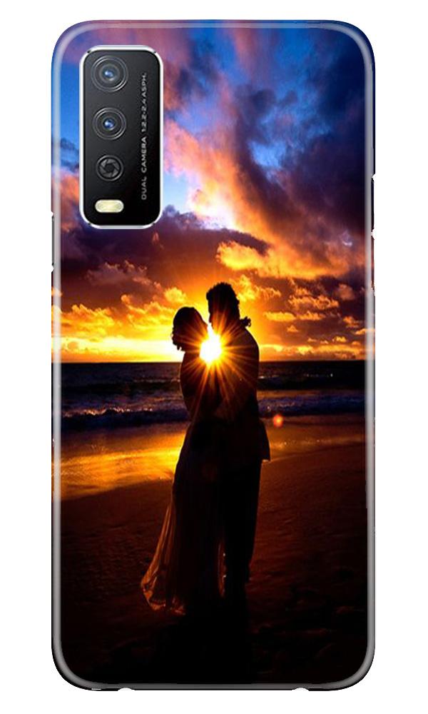 Couple Sea shore Mobile Back Case for Vivo Y12s (Design - 13) Couple Sea shore Case for Vivo Y12s