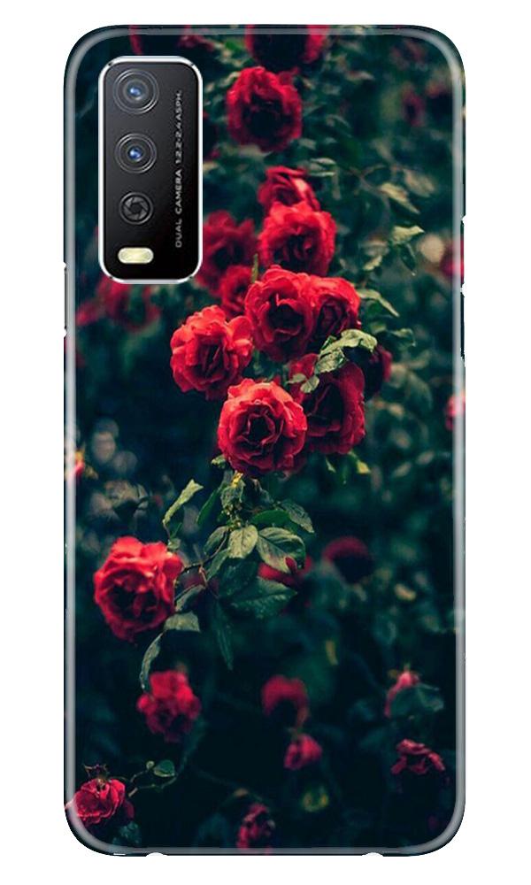 Red Rose Mobile Back Case for Vivo Y12s (Design - 66) Red Rose Case for Vivo Y12s