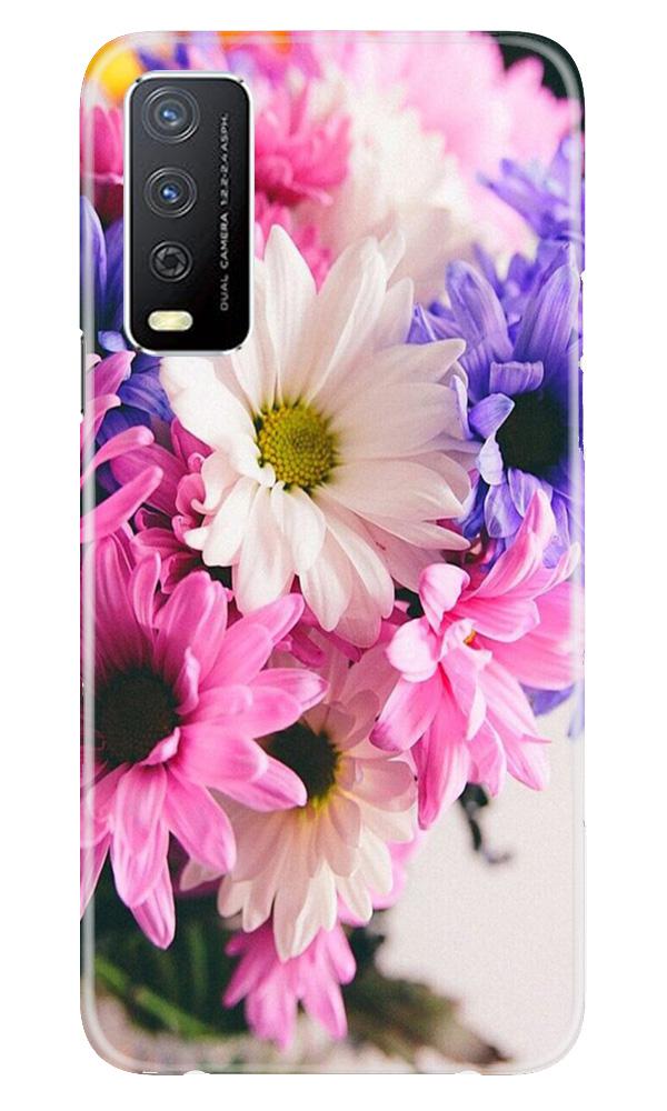 Coloful Daisy Mobile Back Case for Vivo Y12s (Design - 73) Coloful Daisy Case for Vivo Y12s