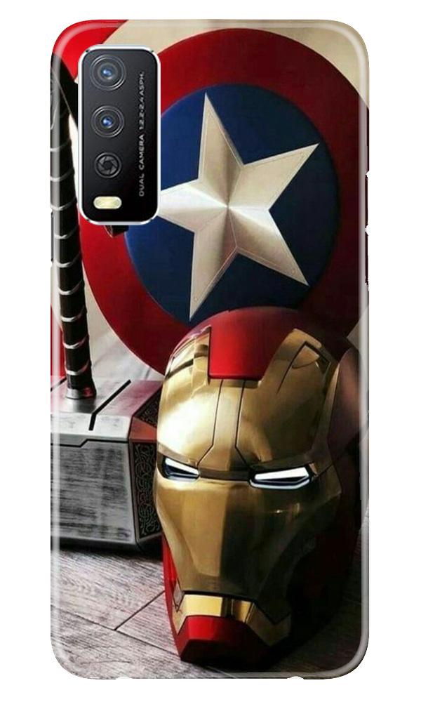 Ironman Captain America Mobile Back Case for Vivo Y12s (Design - 254) Ironman Captain America Case for Vivo Y12s (Design No. 254)