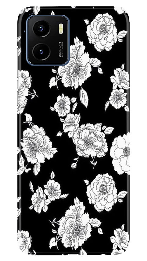 White flowers Black Background Mobile Back Case for Vivo Y15s (Design - 9) White flowers Black Background Case for Vivo Y15s