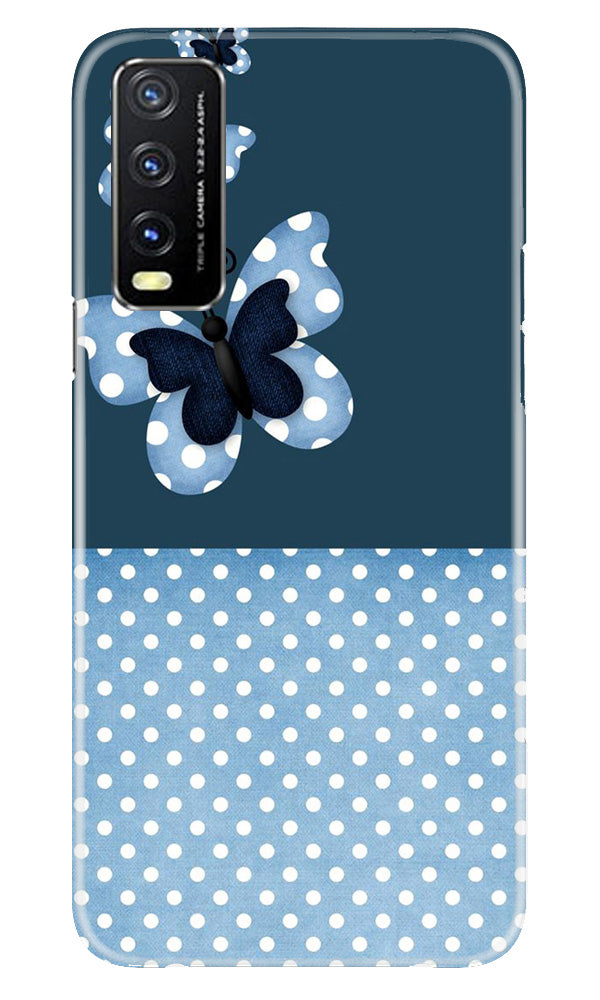 White dots Butterfly Mobile Back Case for Vivo Y20T (Design - 31) White dots Butterfly Case for Vivo Y20T
