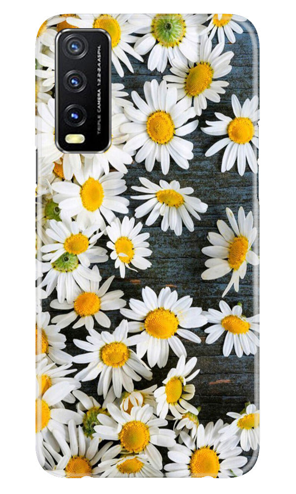 White flowers2 Mobile Back Case for Vivo Y20A (Design - 62) White flowers2 Case for Vivo Y20A