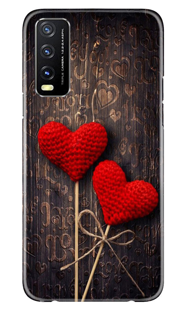 Red Hearts Mobile Back Case for Vivo Y20T (Design - 80) Red Hearts Case for Vivo Y20T