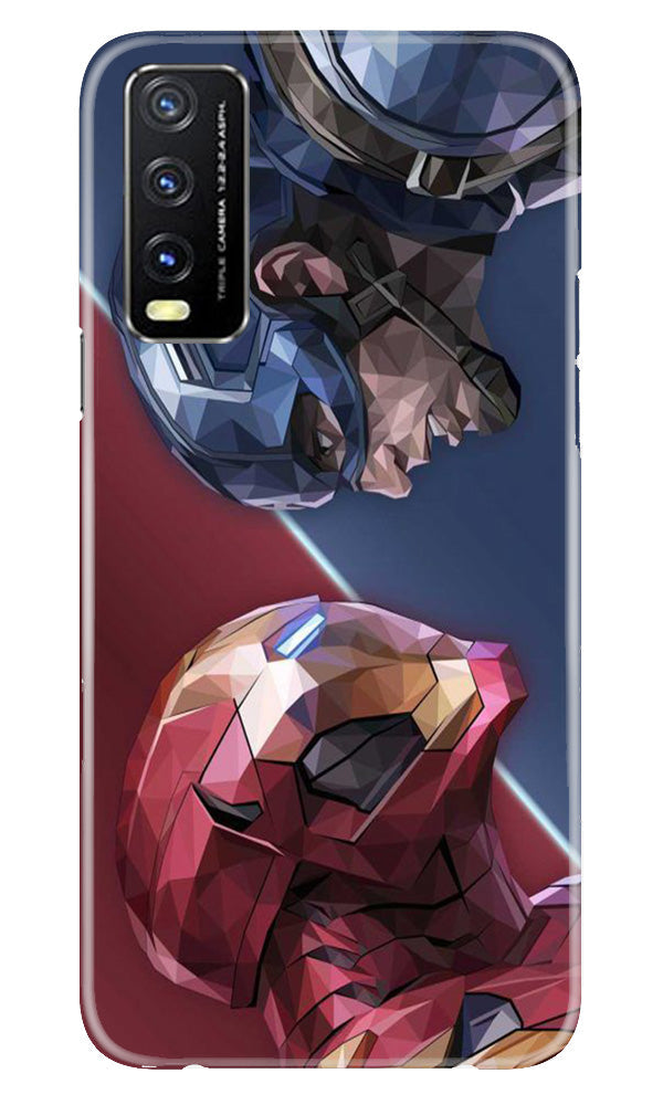 Ironman Captain America Mobile Back Case for Vivo Y20T (Design - 214) Ironman Captain America Case for Vivo Y20T (Design No. 214)