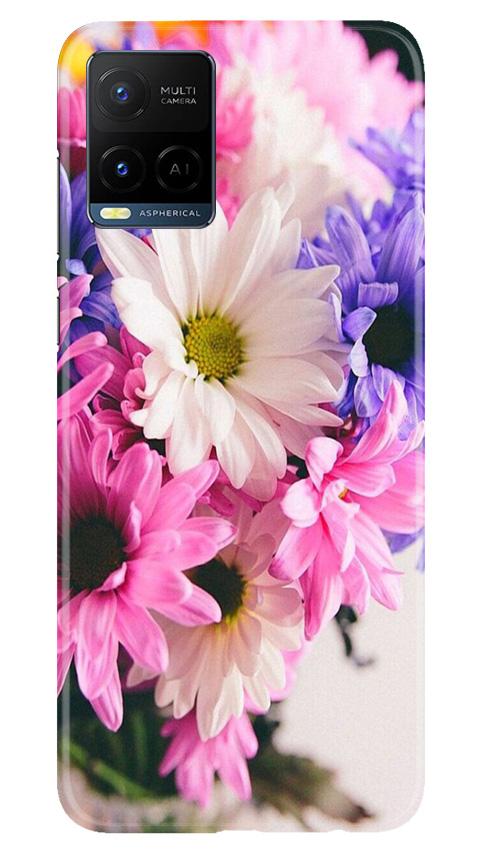 Coloful Daisy Mobile Back Case for Vivo Y21 (Design - 73) Coloful Daisy Case for Vivo Y21