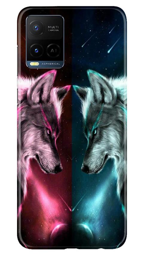 Wolf fight Mobile Back Case for Vivo Y21 (Design - 221) Wolf fight Case for Vivo Y21 (Design No. 221)