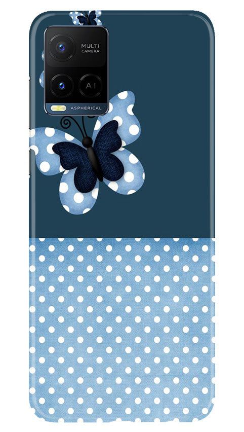 White dots Butterfly Mobile Back Case for Vivo Y21e (Design - 31) White dots Butterfly Case for Vivo Y21e