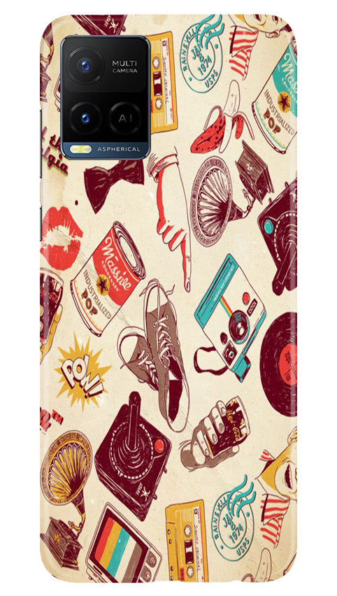 Vintage Mobile Back Case for Vivo Y21T (Design - 35) Vintage Case for Vivo Y21T