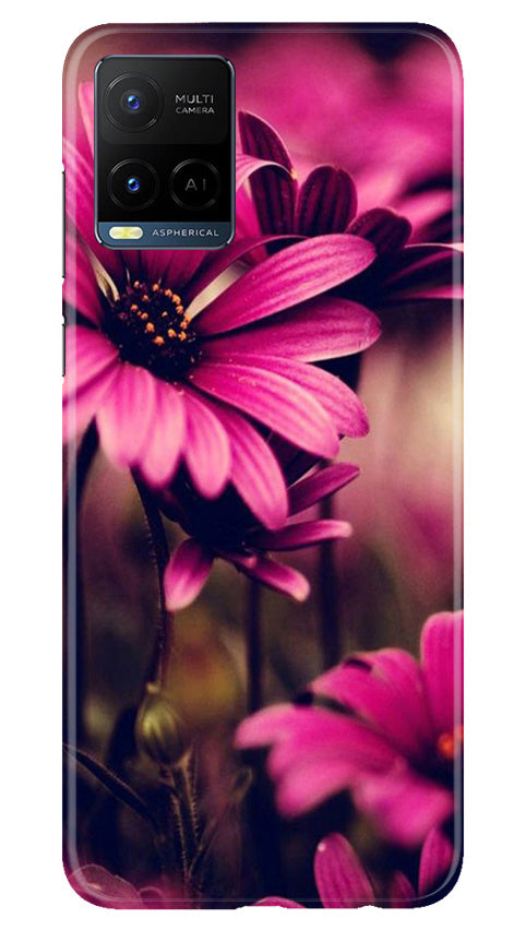 Purple Daisy Mobile Back Case for Vivo Y21T (Design - 65) Purple Daisy Case for Vivo Y21T