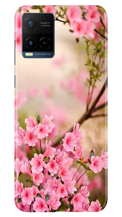Pink flowers Mobile Back Case for Vivo Y21e (Design - 69) Pink flowers Case for Vivo Y21e