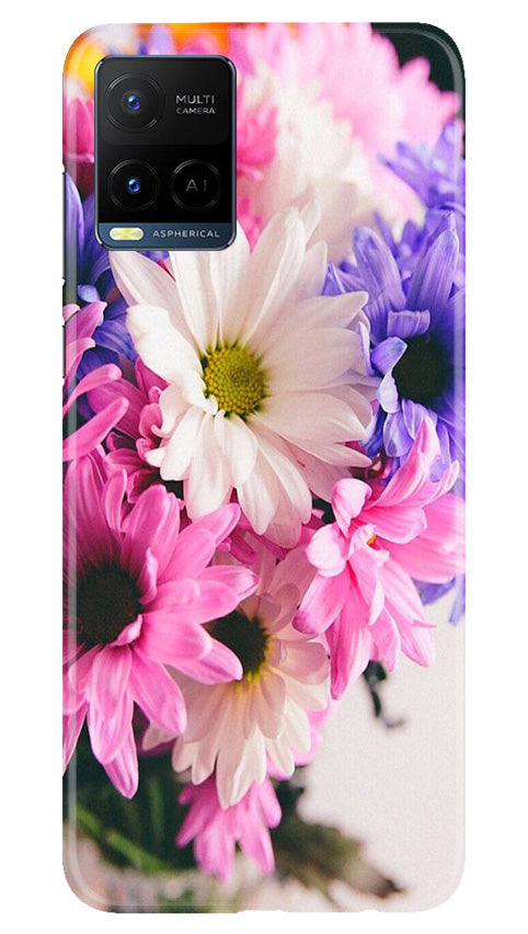 Coloful Daisy Mobile Back Case for Vivo Y21T (Design - 73) Coloful Daisy Case for Vivo Y21T