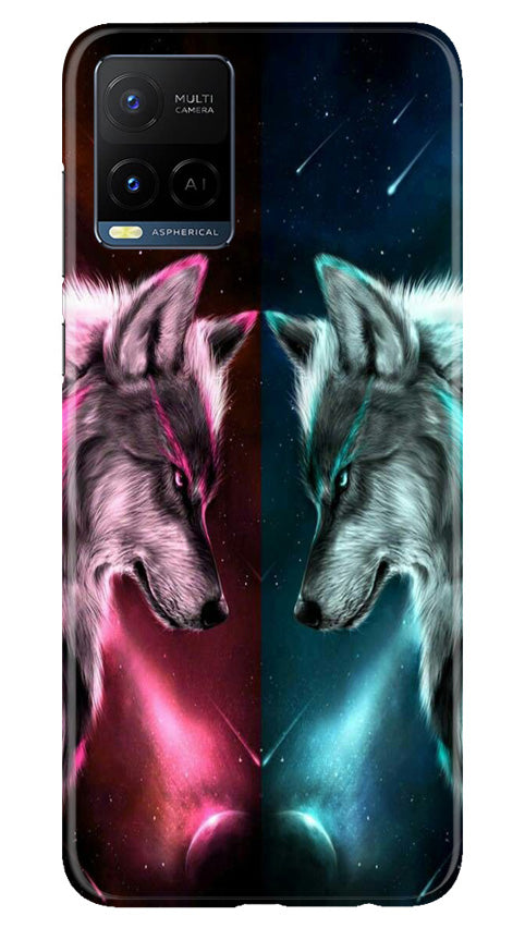 Wolf fight Mobile Back Case for Vivo Y21T (Design - 190) Wolf fight Case for Vivo Y21T (Design No. 190)