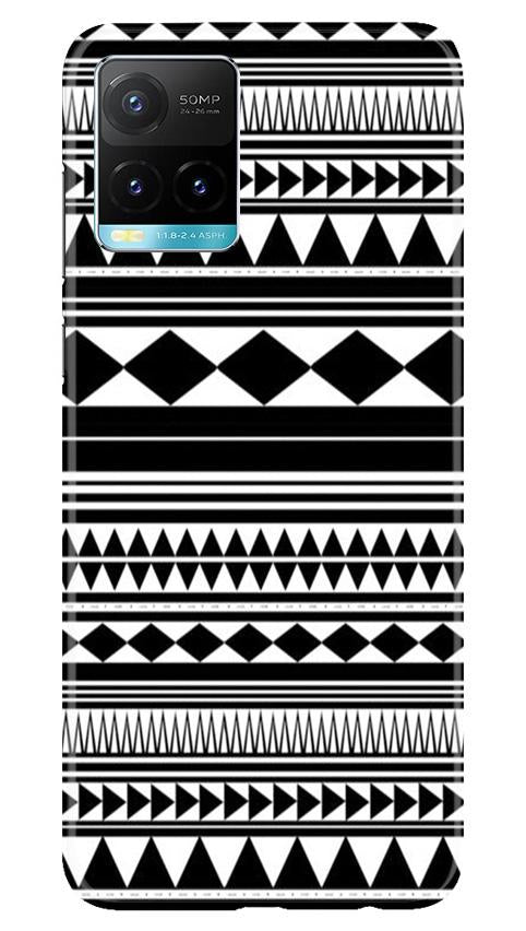 Black white Pattern Mobile Back Case for Vivo Y33s (Design - 5) Black white Pattern Case for Vivo Y33s