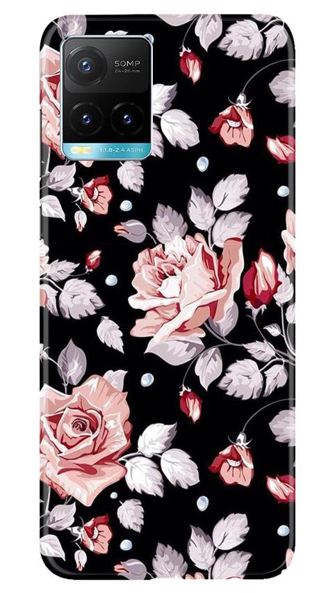 Pink rose Mobile Back Case for Vivo Y33s (Design - 12) Pink rose Case for Vivo Y33s