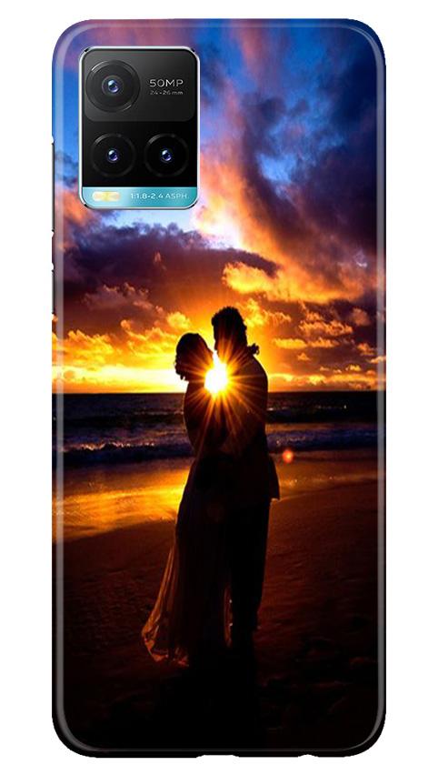 Couple Sea shore Mobile Back Case for Vivo Y33s (Design - 13) Couple Sea shore Case for Vivo Y33s