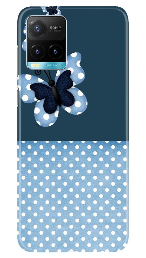 White dots Butterfly Mobile Back Case for Vivo Y33s (Design - 31) White dots Butterfly Case for Vivo Y33s