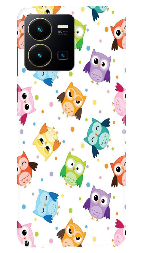 Owl Baground Pattern shore Mobile Back Case for Vivo Y22 (Design - 13) Owl Baground Pattern shore Case for Vivo Y22