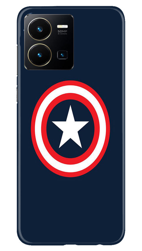 Captain America Mobile Back Case for Vivo Y35 (Design - 42) Captain America Case for Vivo Y35