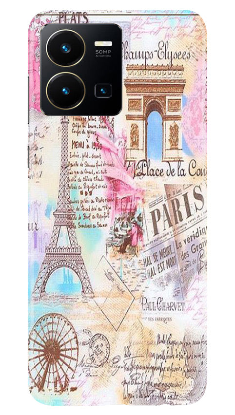 Paris Eiftel Tower Mobile Back Case for Vivo Y22 (Design - 54) Paris Eiftel Tower Case for Vivo Y22