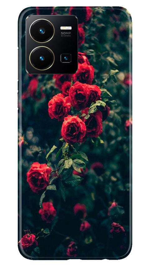 Red Rose Mobile Back Case for Vivo Y35 (Design - 66) Red Rose Case for Vivo Y35