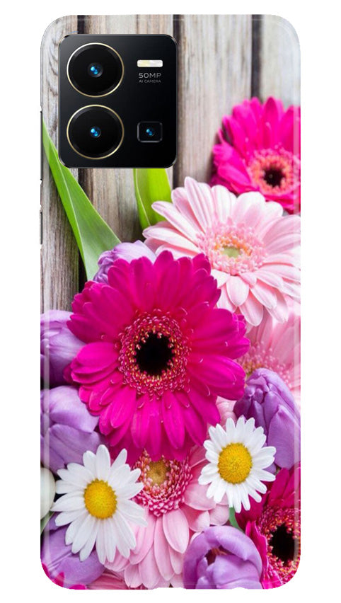 Coloful Daisy2 Mobile Back Case for Vivo Y22 (Design - 76) Coloful Daisy2 Case for Vivo Y22