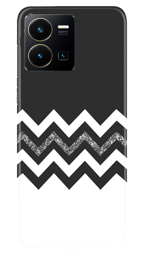 Black white Pattern2Mobile Back Case for Vivo Y22 (Design - 83) Black white Pattern2Case for Vivo Y22