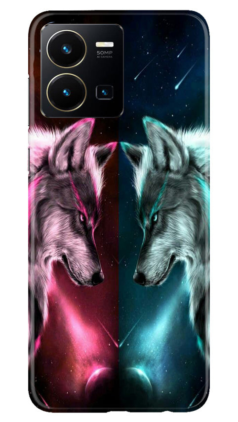 Wolf fight Mobile Back Case for Vivo Y22 (Design - 190) Wolf fight Case for Vivo Y22 (Design No. 190)