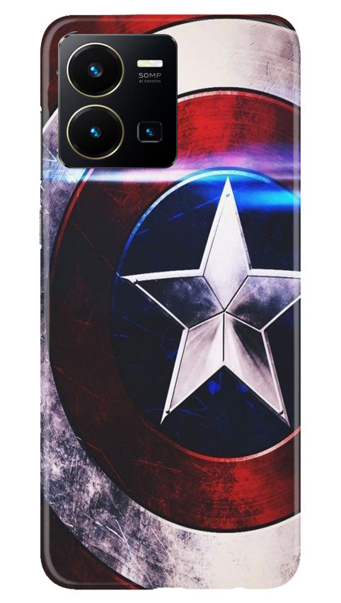 Captain America Shield Mobile Back Case for Vivo Y22 (Design - 219) Captain America Shield Case for Vivo Y22 (Design No. 219)