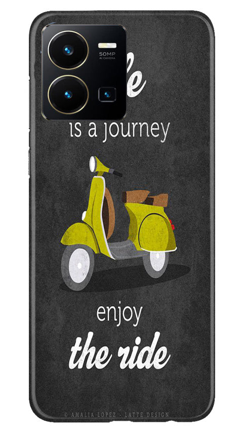 Vintage Scooter Mobile Back Case for Vivo Y35 (Design - 229) Vintage Scooter Case for Vivo Y35 (Design No. 229)
