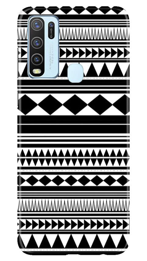 Black white Pattern Mobile Back Case for Vivo Y50 (Design - 5) Black white Pattern Case for Vivo Y50
