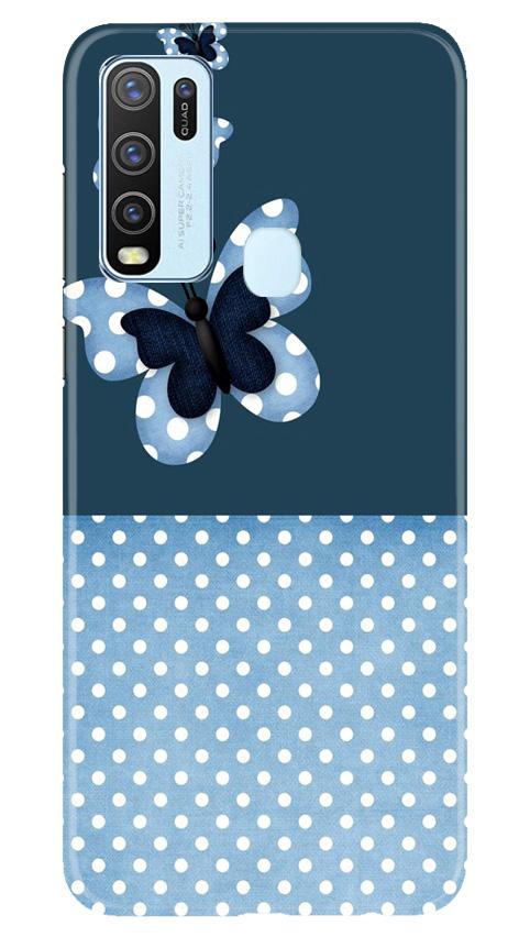 White dots Butterfly Mobile Back Case for Vivo Y30 (Design - 31) White dots Butterfly Case for Vivo Y30