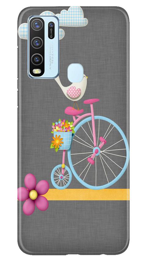 Sparron with cycle Mobile Back Case for Vivo Y30 (Design - 34) Sparron with cycle Case for Vivo Y30