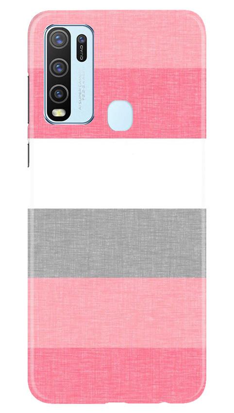 Pink white pattern Mobile Back Case for Vivo Y30 (Design - 55) Pink white pattern Case for Vivo Y30