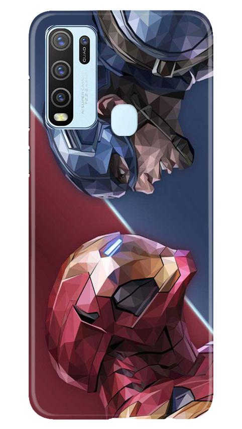 Ironman Captain America Mobile Back Case for Vivo Y30 (Design - 245) Ironman Captain America Case for Vivo Y30 (Design No. 245)