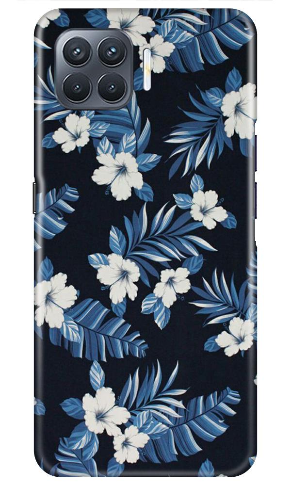 White flowers Blue Background2 Mobile Back Case for Oppo A93 (Design - 15) White flowers Blue Background2 Case for Oppo A93
