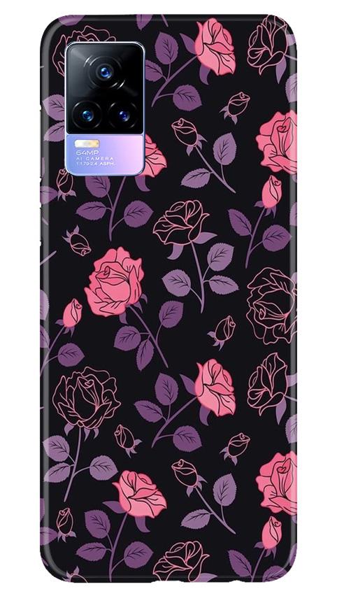 Rose Black Background Mobile Back Case for Vivo Y73 (Design - 27) Rose Black Background Case for Vivo Y73