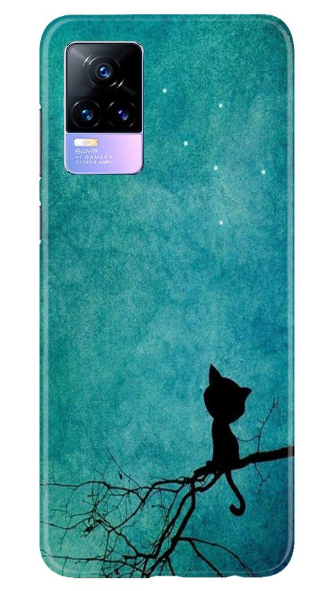 Moon cat Mobile Back Case for Vivo Y73 (Design - 70) Moon cat Case for Vivo Y73