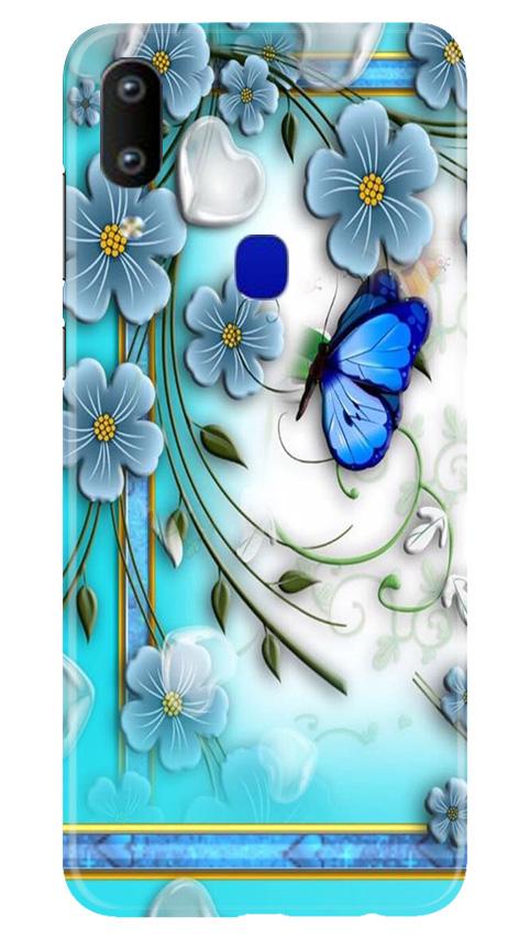 Blue Butterfly Mobile Back Case for Vivo Y91 (Design - 21) Blue Butterfly Case for Vivo Y91