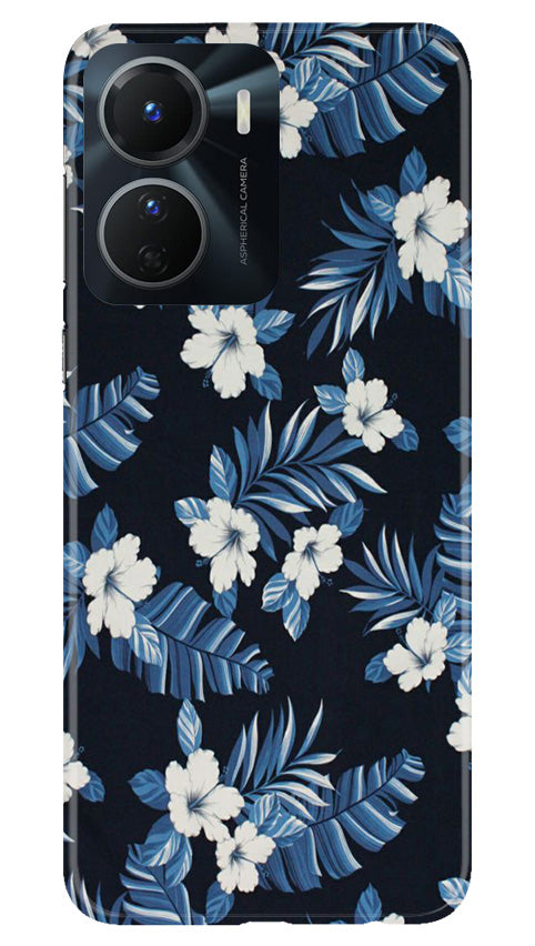 White flowers Blue Background2 Mobile Back Case for Vivo Y16 (Design - 15) White flowers Blue Background2 Case for Vivo Y16