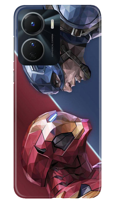 Ironman Captain America Mobile Back Case for Vivo T2X 5G (Design - 214) Ironman Captain America Case for Vivo T2X 5G (Design No. 214)