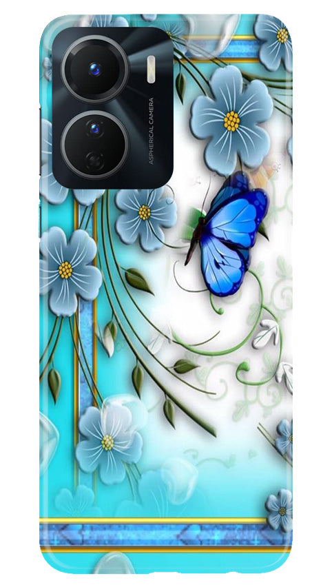 Blue Butterfly Mobile Back Case for Vivo Y16 (Design - 21) Blue Butterfly Case for Vivo Y16
