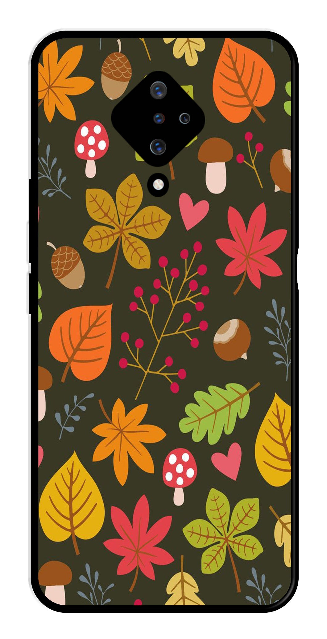 Leaves Design Metal Mobile Case for Vivo S1 Pro (Design No -51)