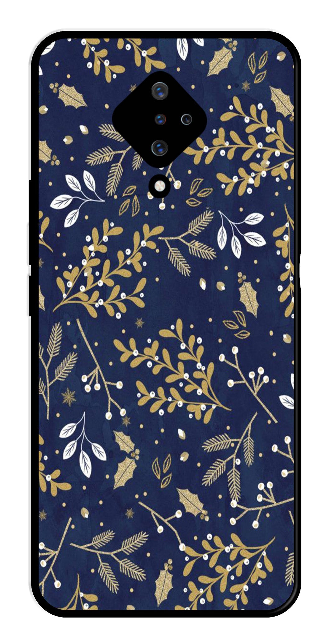 Floral Pattern Metal Mobile Case for Vivo S1 Pro (Design No -52)