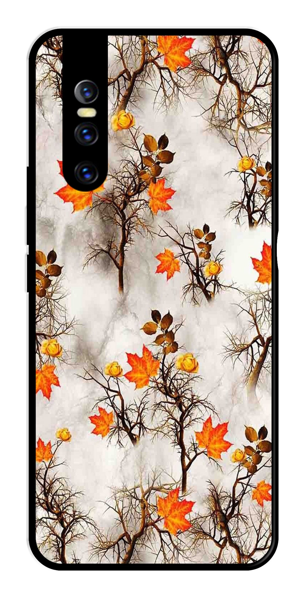 Autumn leaves Metal Mobile Case for Vivo V15 (Design No -55)