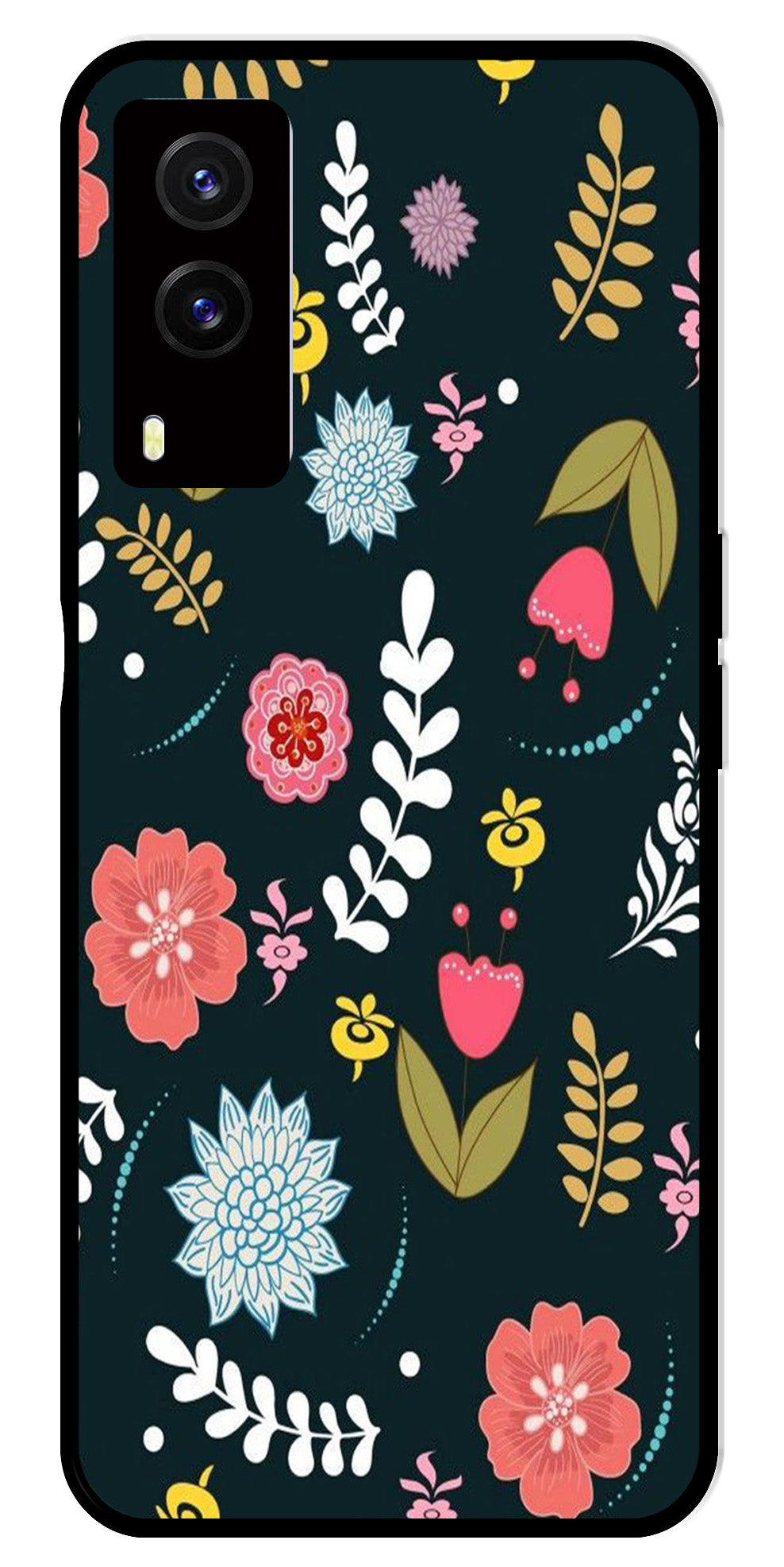 Floral Pattern2 Metal Mobile Case for Vivo V21E 5G Floral Pattern2 Metal Mobile Case for Vivo V21E 5G (Design No -12)