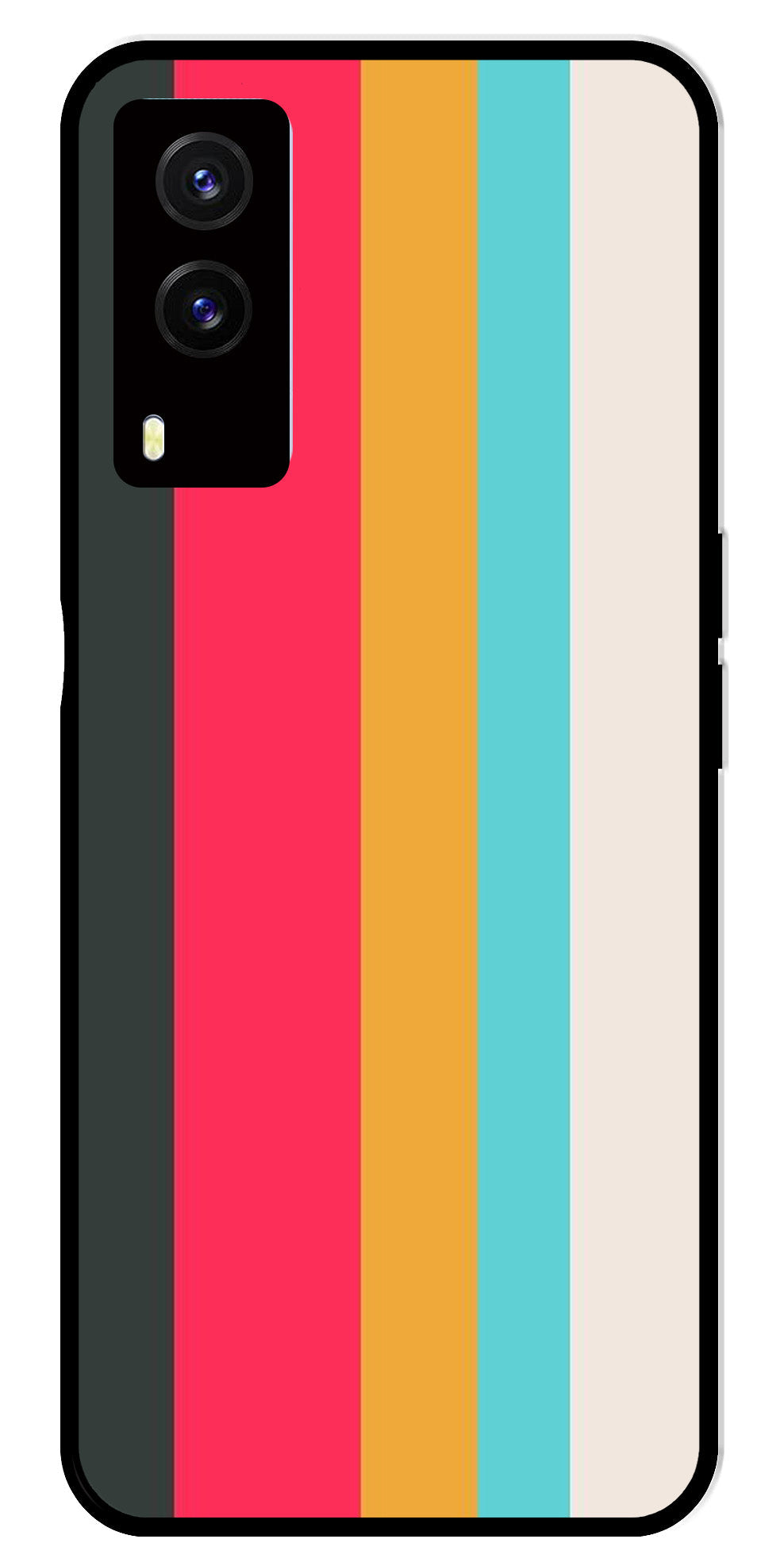 Muted Rainbow Metal Mobile Case for Vivo V21E 5G Muted Rainbow Metal Mobile Case for Vivo V21E 5G (Design No -31)