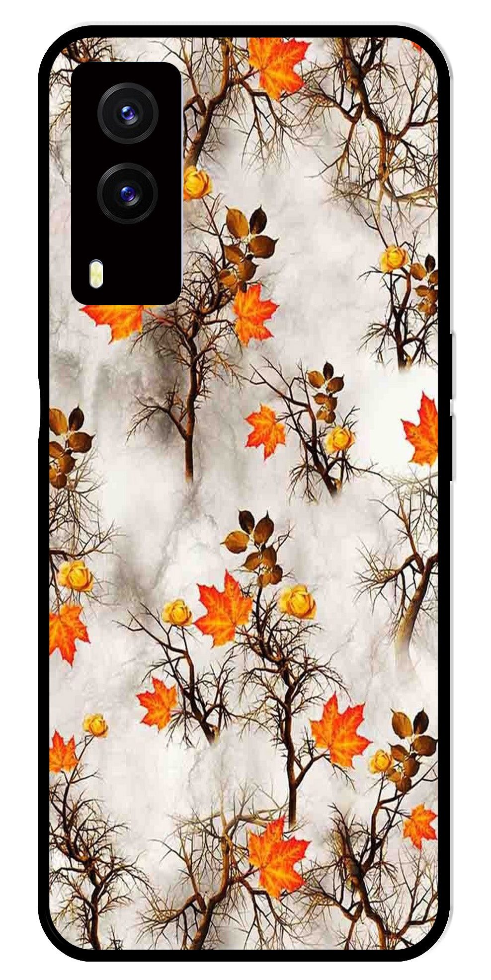 Autumn leaves Metal Mobile Case for Vivo V21E 5G (Design No -55)