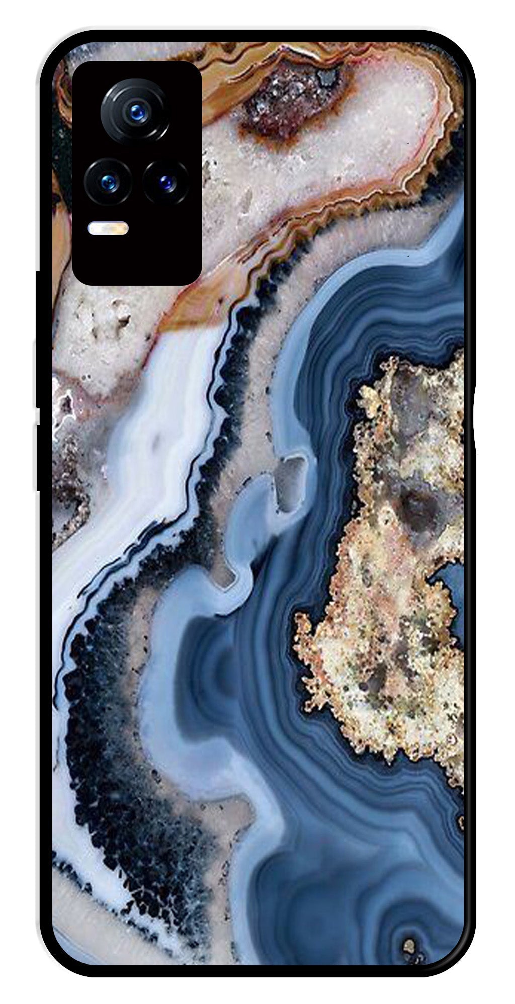Marble Design Metal Mobile Case for Vivo V21E 4G (Design No -53)