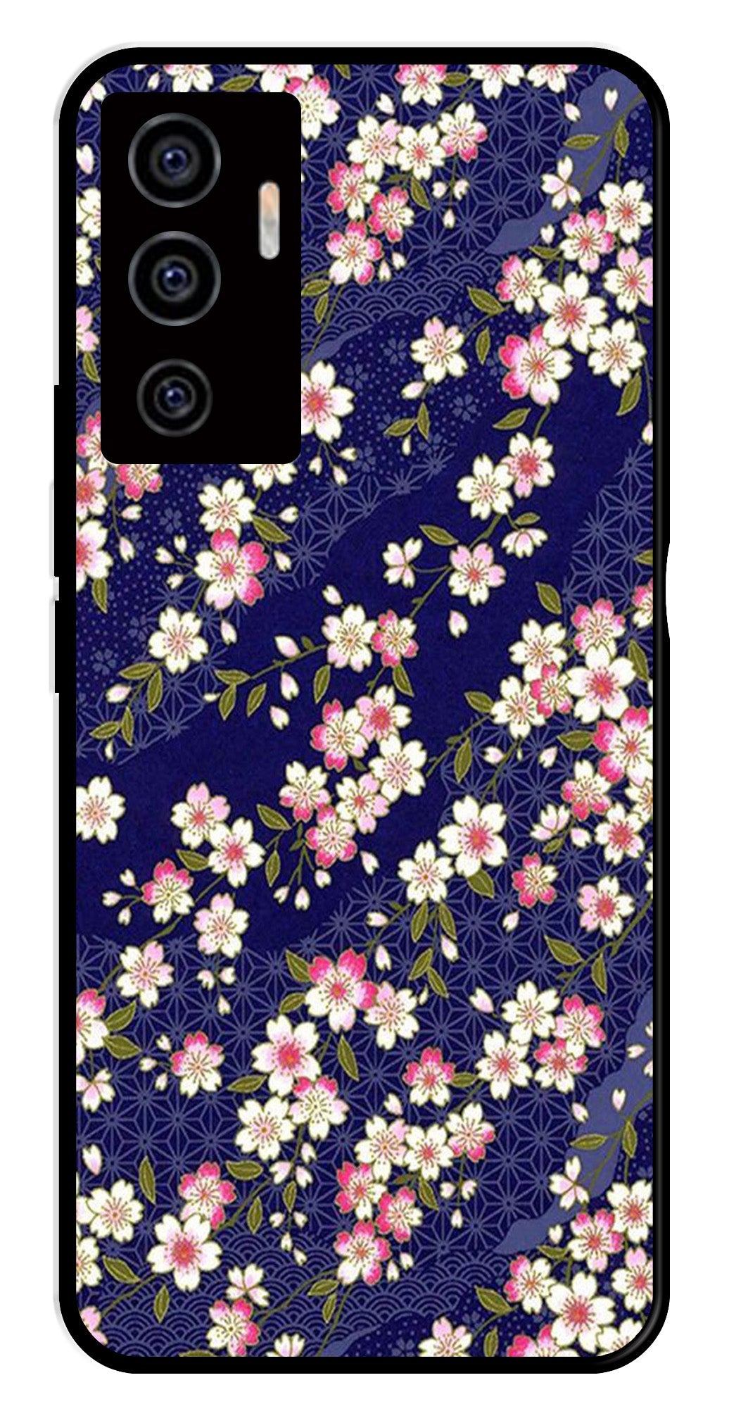Flower Design Metal Mobile Case for Vivo V22E 5G Flower Design Metal Mobile Case for Vivo V22E 5G (Design No -25)